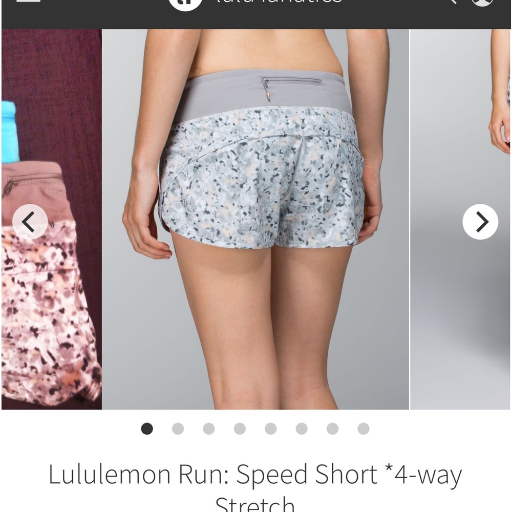 lululemon athletica Run Speed Short in Light Gray Floral Print